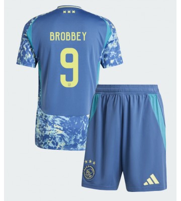 Ajax Brian Brobbey #9 Borta Kläder Barn 2024-25 Kortärmad (+ Korta byxor)